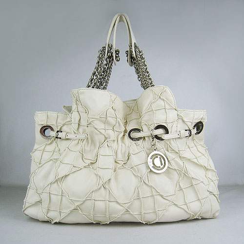 Christian Dior 1816 Lambskin Leather Tote Handbag-Cream